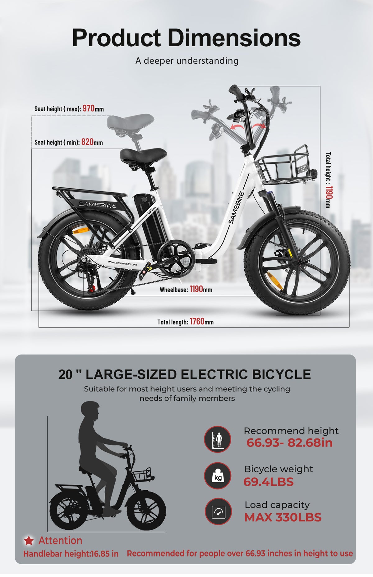 E-BikerZ UrbanFold C05 Pro | Fat bike plegable 250W