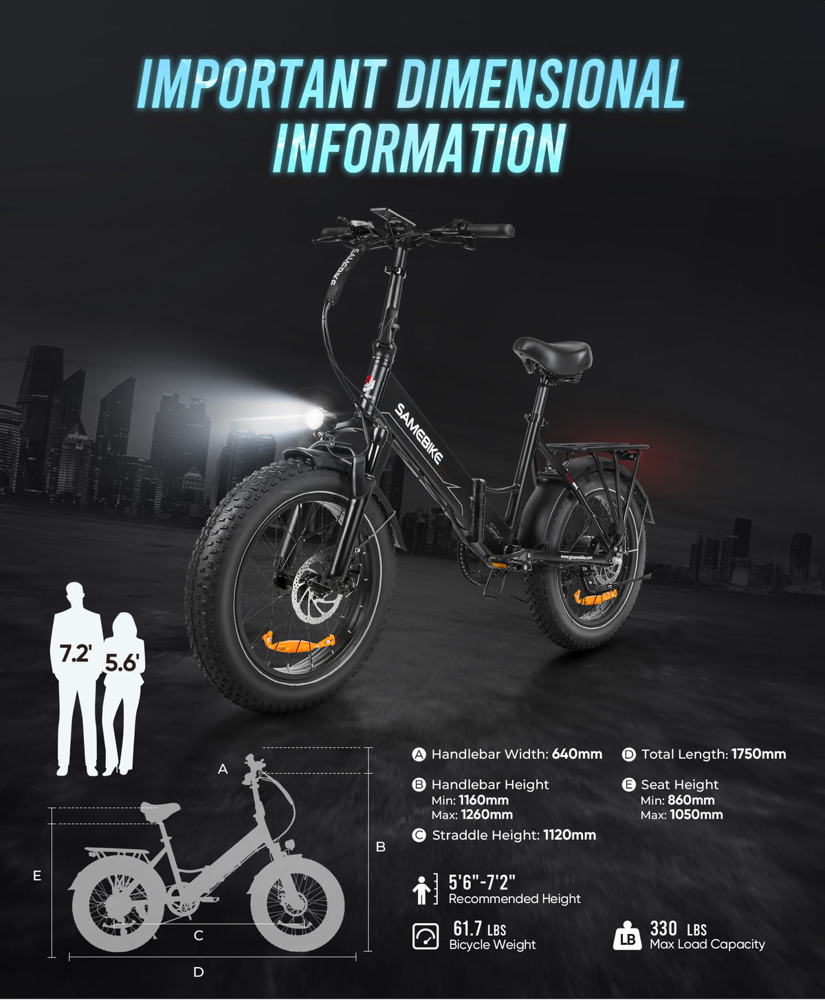 Nomad LOTDM200-II | Fat bike eléctrica plegable 250W