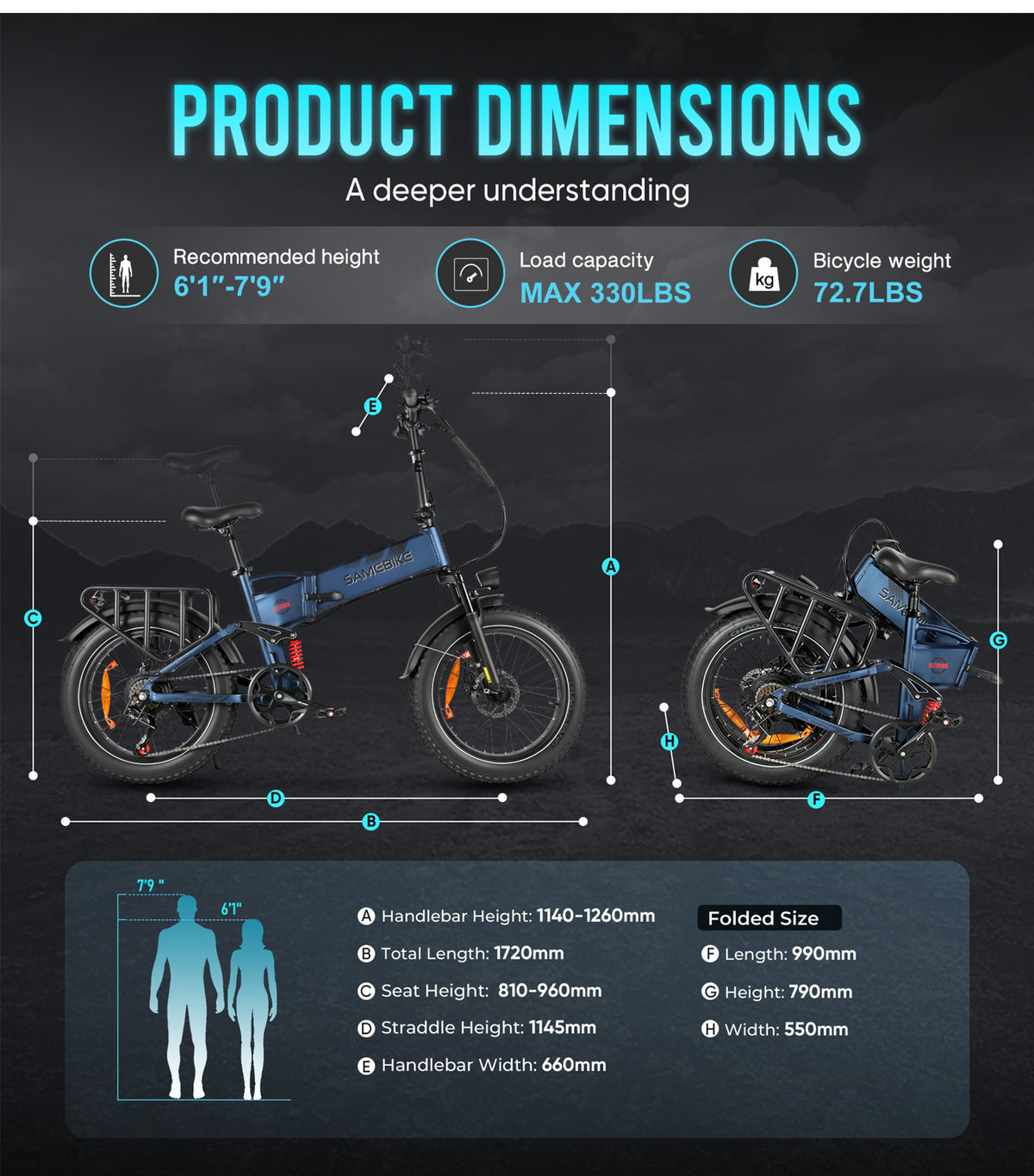Volt RS-A02 Pro | Fat bike eléctrica plegable 250W
