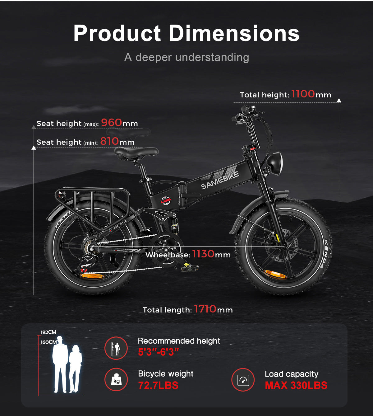 Ridge RS-A02 Plus | Fat bike eléctrica plegable 250W