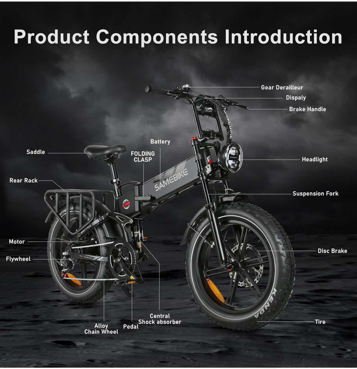 Ridge RS-A02 Plus | Fat bike eléctrica plegable 250W