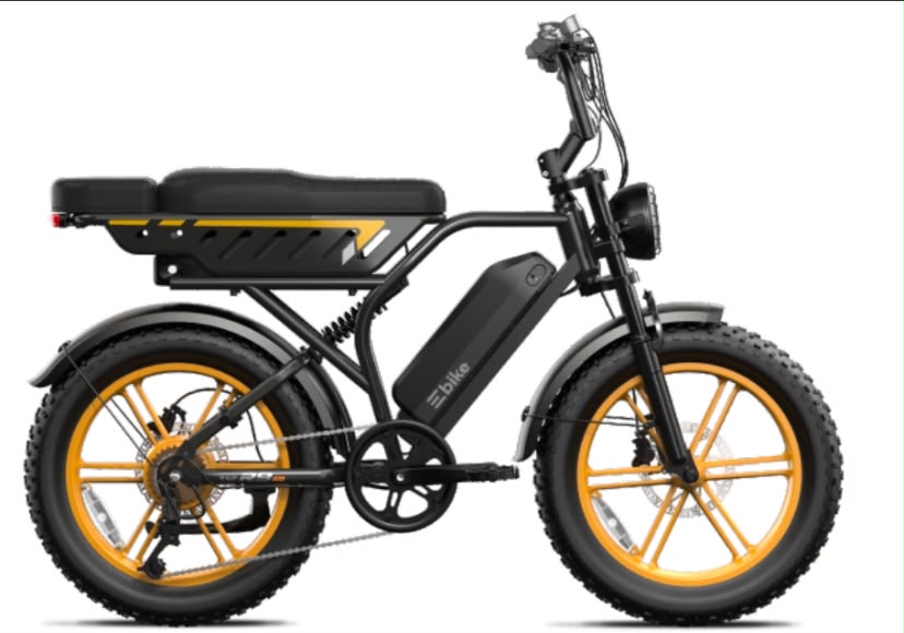 Apex Fat Bike Eléctrica - Vista lateral con llantas doradas